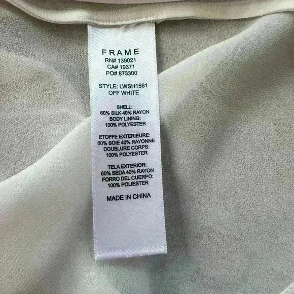 Frame Sheer Silk And Rayon V-Neck Off White Camisole Size XS EUC! - Picture 8 of 8